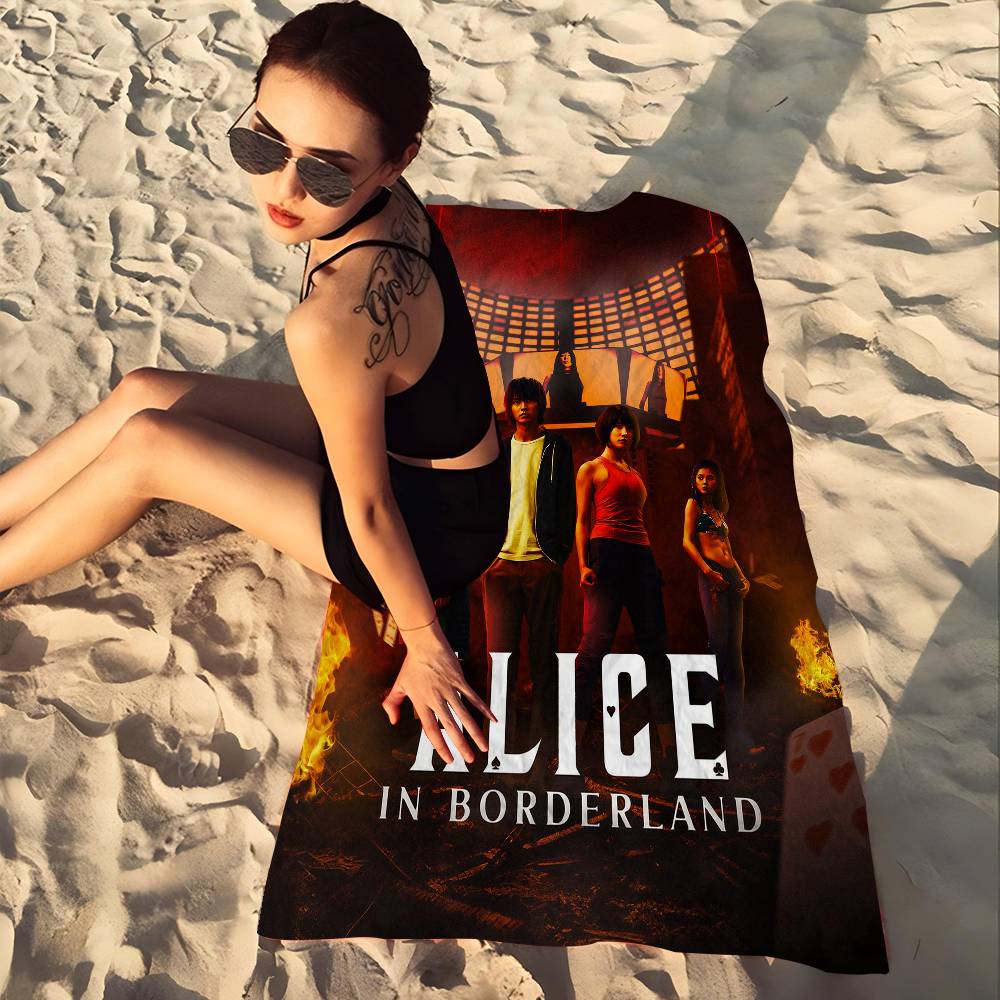 Hot TV Alice In Borderland Microfiber Printed Beach Towel Mountain Climbing Yoga Beach Swimming Running Absorbent Soft Towel