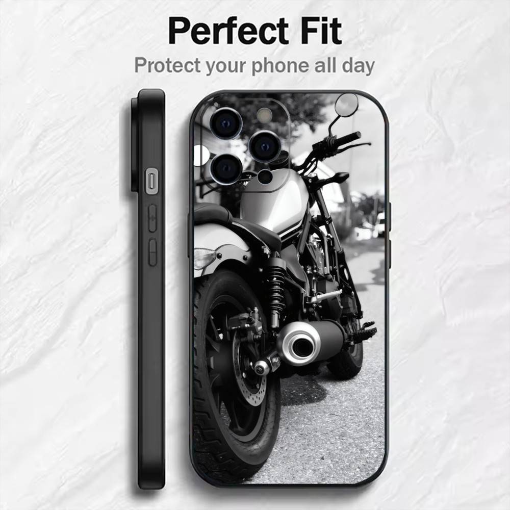 Sportster R-Retro Moto Cruiser CMX500 Phone Case For iPhone17,16,15,14,13,12 Plus,Max Soft Silicone Black Cover