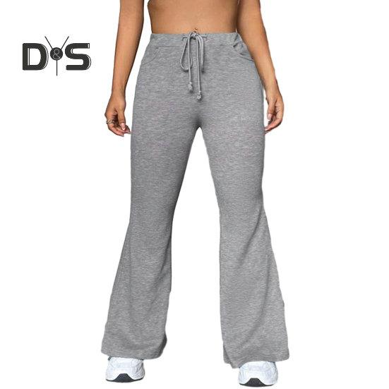 

Женские брюки, спортивные штаны на шнурке, с эластичной резинкой на талии, однотонные, с карманами, длинные, эластичные, для спорта, фитнеса, йоги, длинные брюки M серый