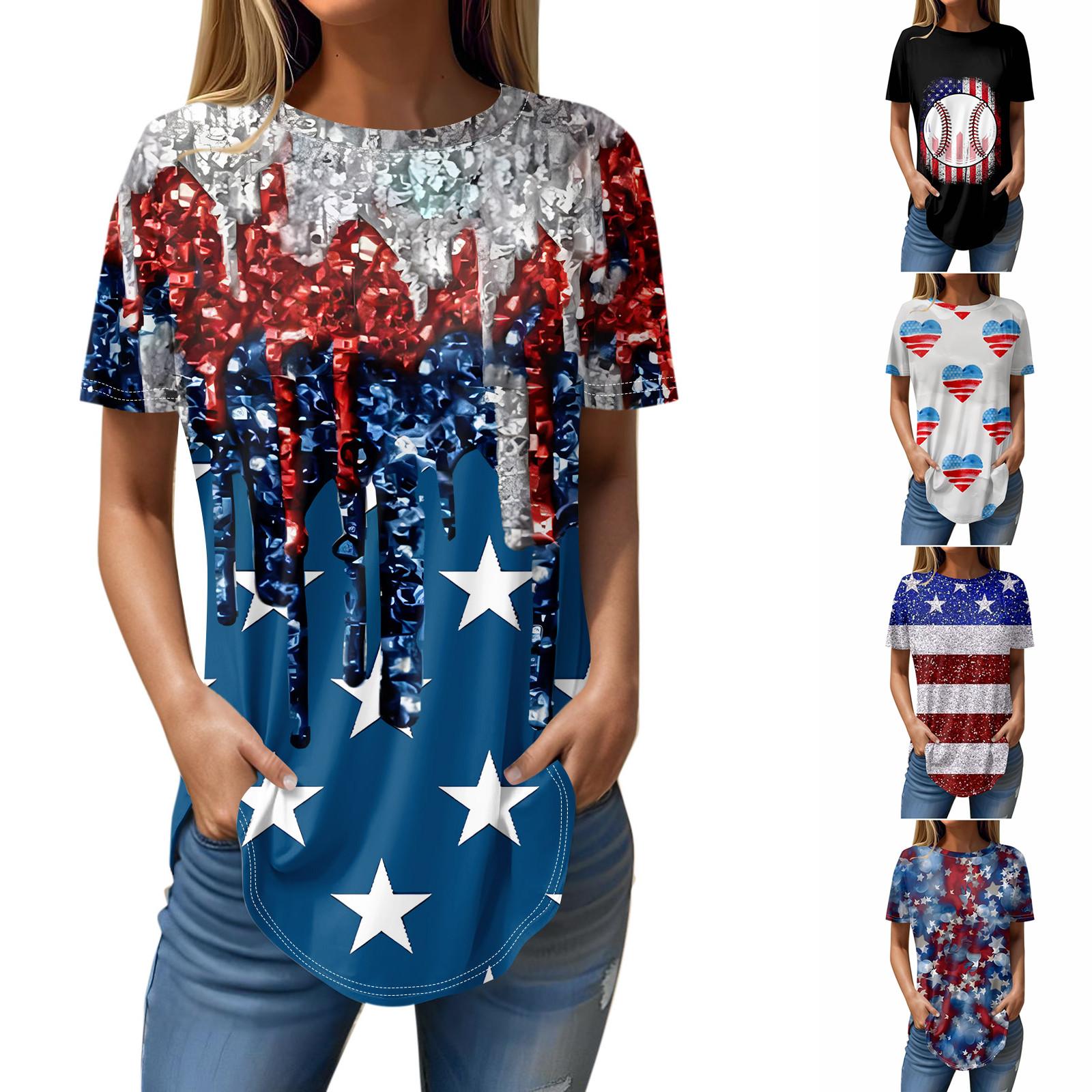 

Женская мода Повседневная футболка с круглым вырезом и коротким рукавом с принтом