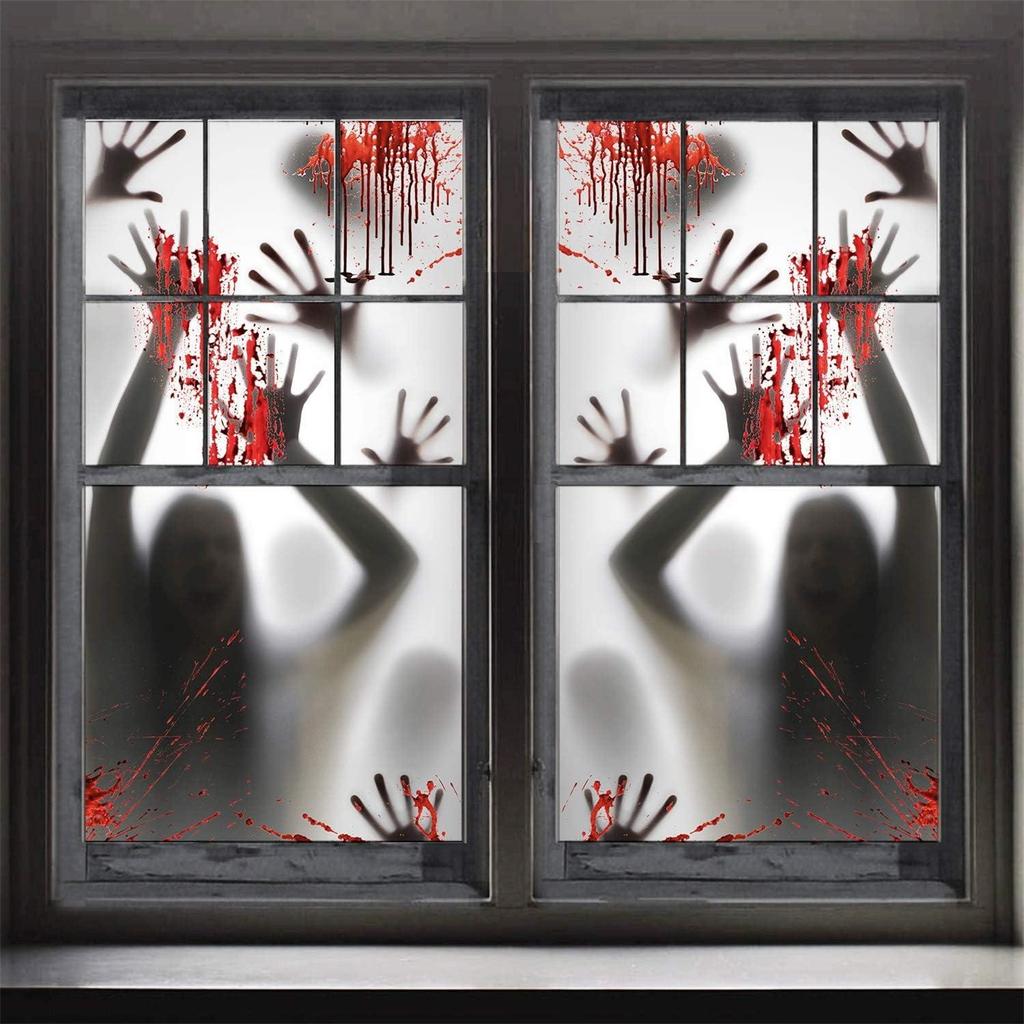 Halloween 2-pack Door And Window Curtain Background Hanging Cloth Horror Ghosts Outdoor Decoration Scene Hanging Cloth