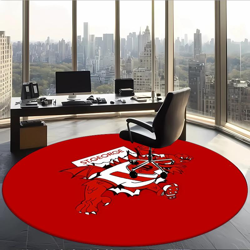 St George Illawarra Dragons (5) Round Office Rug Decorative Floor Rug for Office Bedroom Living Room and Home Space