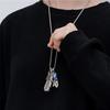 Takahashi Style Feather Pendant Necklace Set - European/American Hip Hop, Long Sweater Chain, Four-Piece Accessories