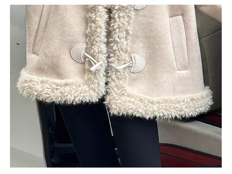 2025 Girls' Autumn/Winter Fleece-Lined Leather & Fur Coat - Stylish One-Piece for Kids