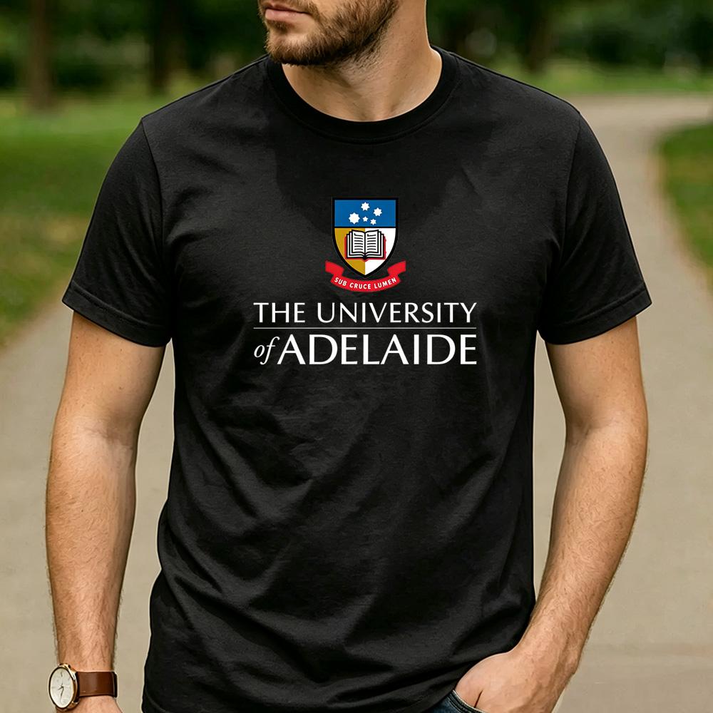 Vintage Retro The University of Adelaide Logo Cotton Graphic T Shirt Unisex Short Sleeve Alumni Graduate Holiday Tee