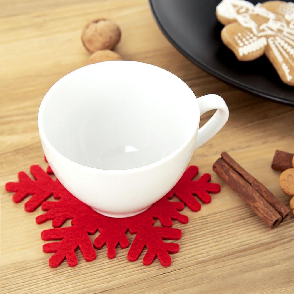 Podstawki Świąteczne Wigilijne Podkładki na Stół pod Kubek Świeczka