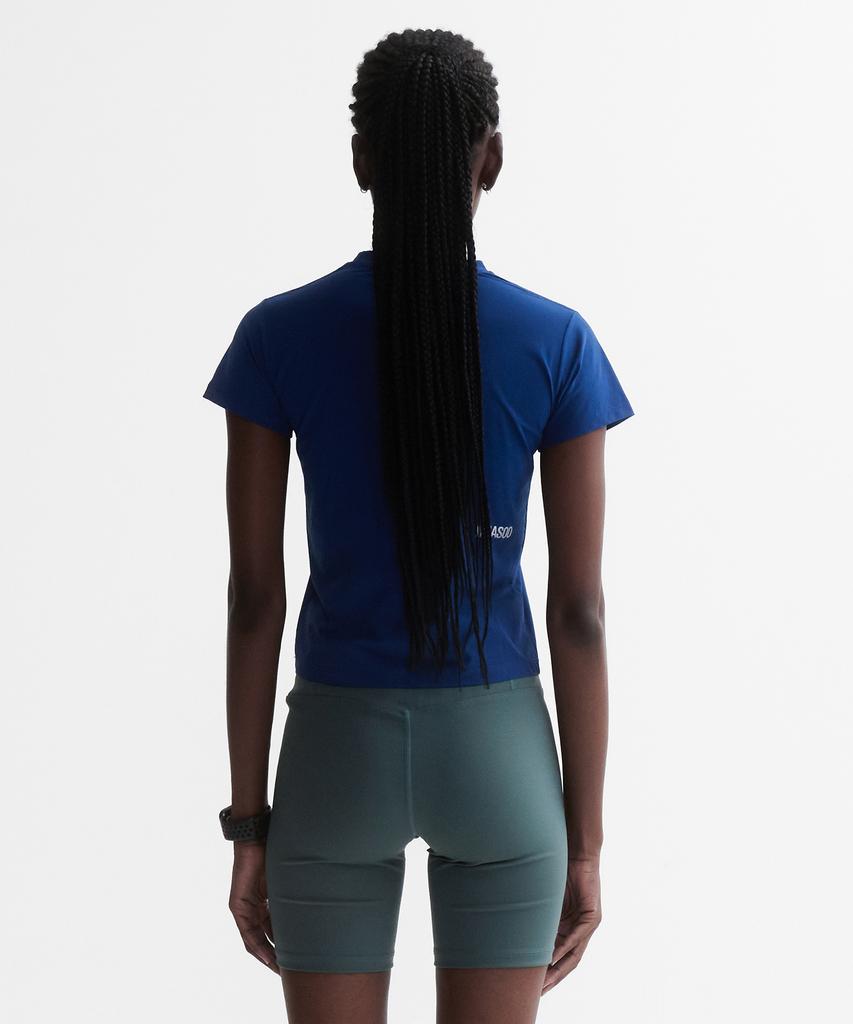 Minasu Venode Small Track Logo Active Tshirts_Blue (Crop Fit)