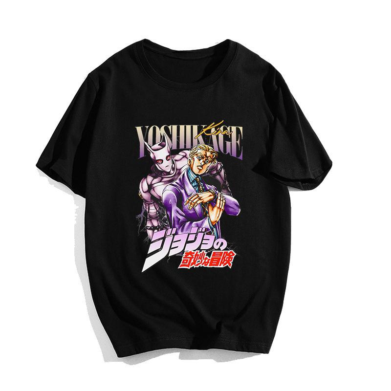 Yoshikage Kira Jojos Bizarre Adventure Anime Trend T-Shirt Baumwolle Grafik-T-Shirt Unisex Unisex Sommer Streetwear