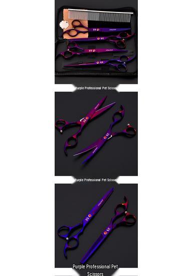 Pet Grooming Curved Scissors Set, Large 7.0 Inch, Colorful Beauty Scissors
