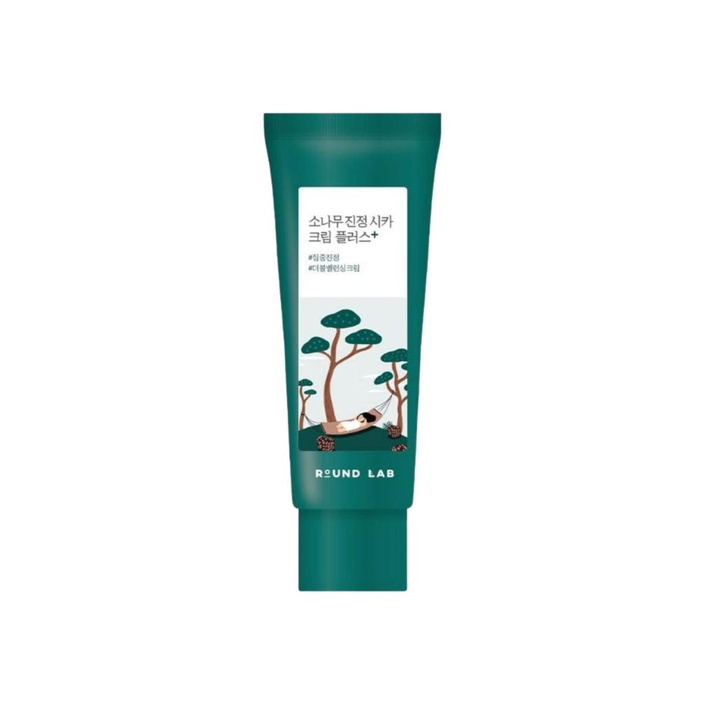 ROUND LAB Pine Tree Soothing Cica Cream Plus 60ml - Intense Calming & Skin Barrier Repair for Sensitive Skin
