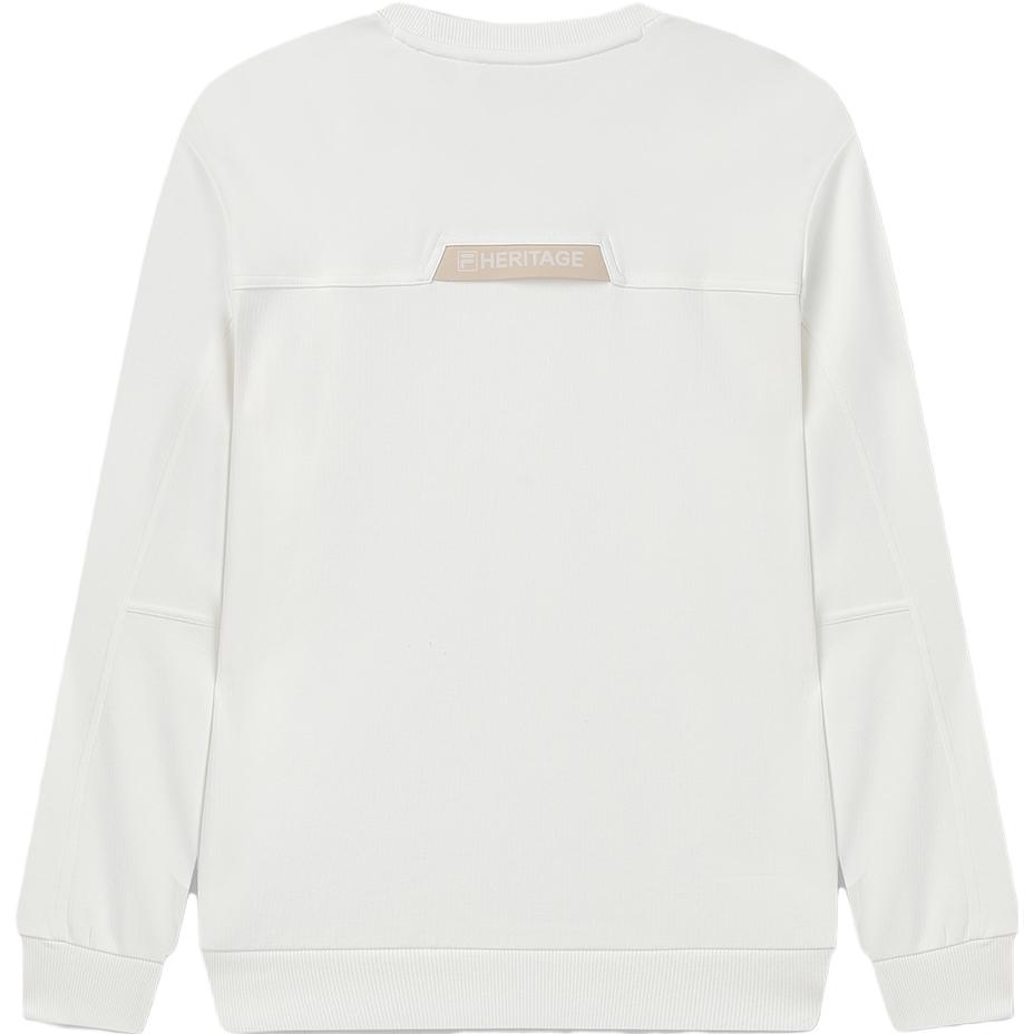 Fila 2023 Autumn New Simple Long Sleeve Round Neck Knit Sweatshirt Men Sweatshirt Cloud-Mushroom-White F11M338201FWT