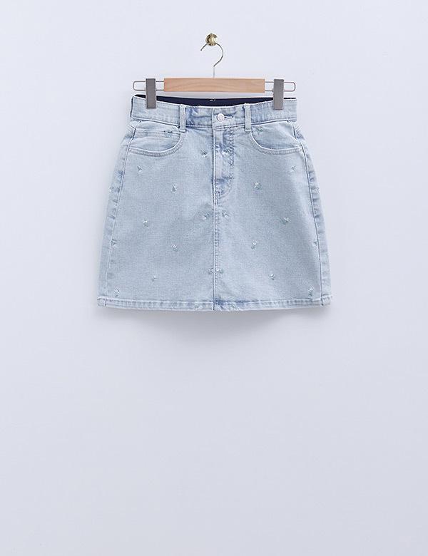Roem Flower Embroidered Mini Skirt (2 Colors)_Rmwje37Gt1