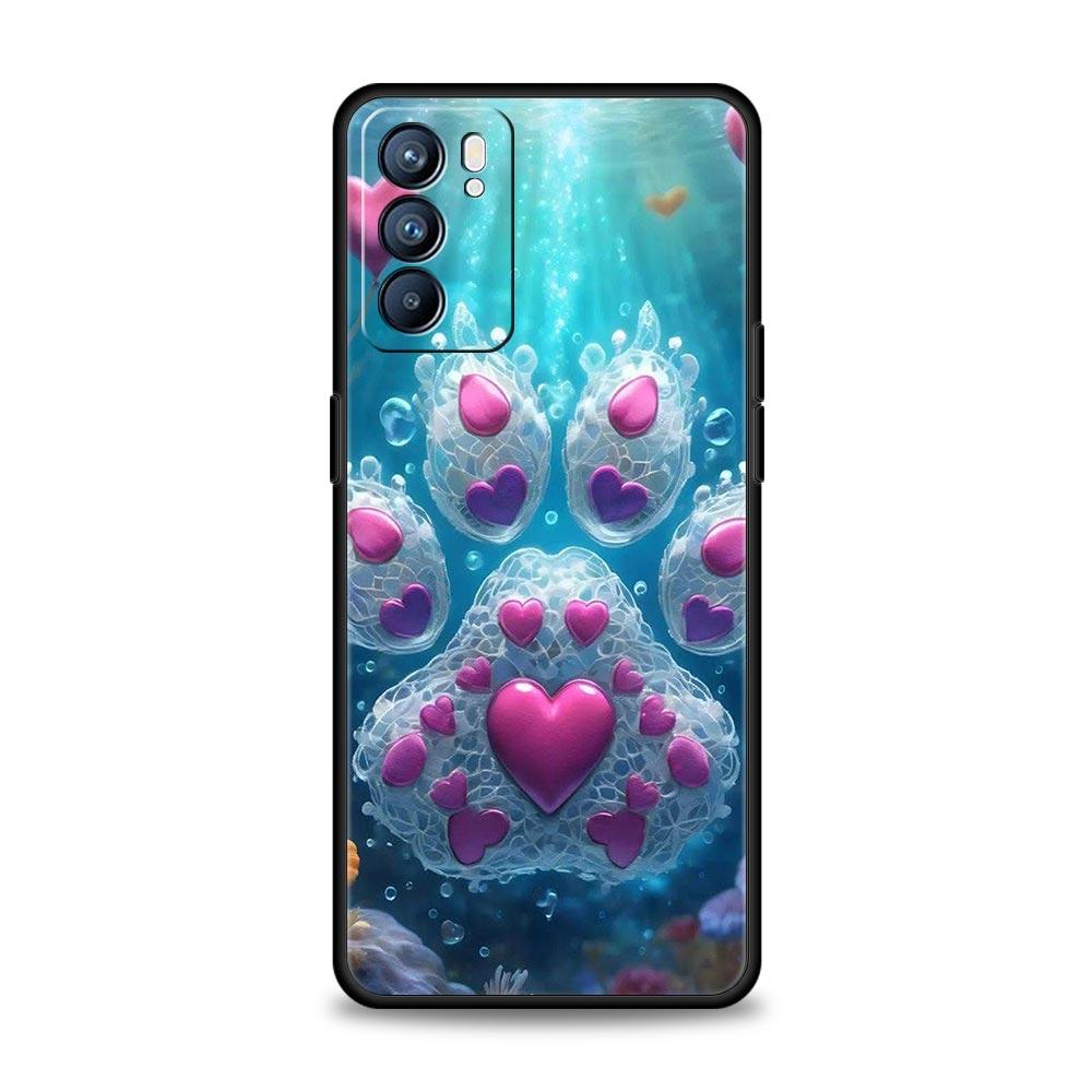 Og Paw Print Aesthetics Phone Case For Oppo Reno 13 12 11 10 7 F Find X5 X6 A98 A80 A79 A78 A57 A54 A31 A17 Pro Soft TPU Cover