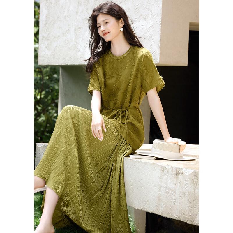 XWI Women s Textured Tassel Summer Midi Dress S