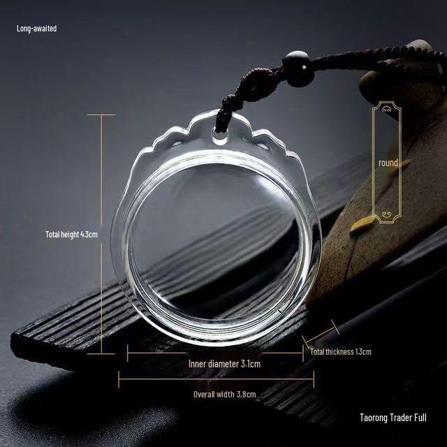 Acrylic Buddha Amulet Pendant - Transparent, Dustproof, Fashionable Door Shape with Openable Gemstone Charm