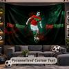 Tapeçaria de Parede com Nome Personalizado Padrão Cristiano Ronaldo Tecido Impresso Personalizado Decoração de Parede