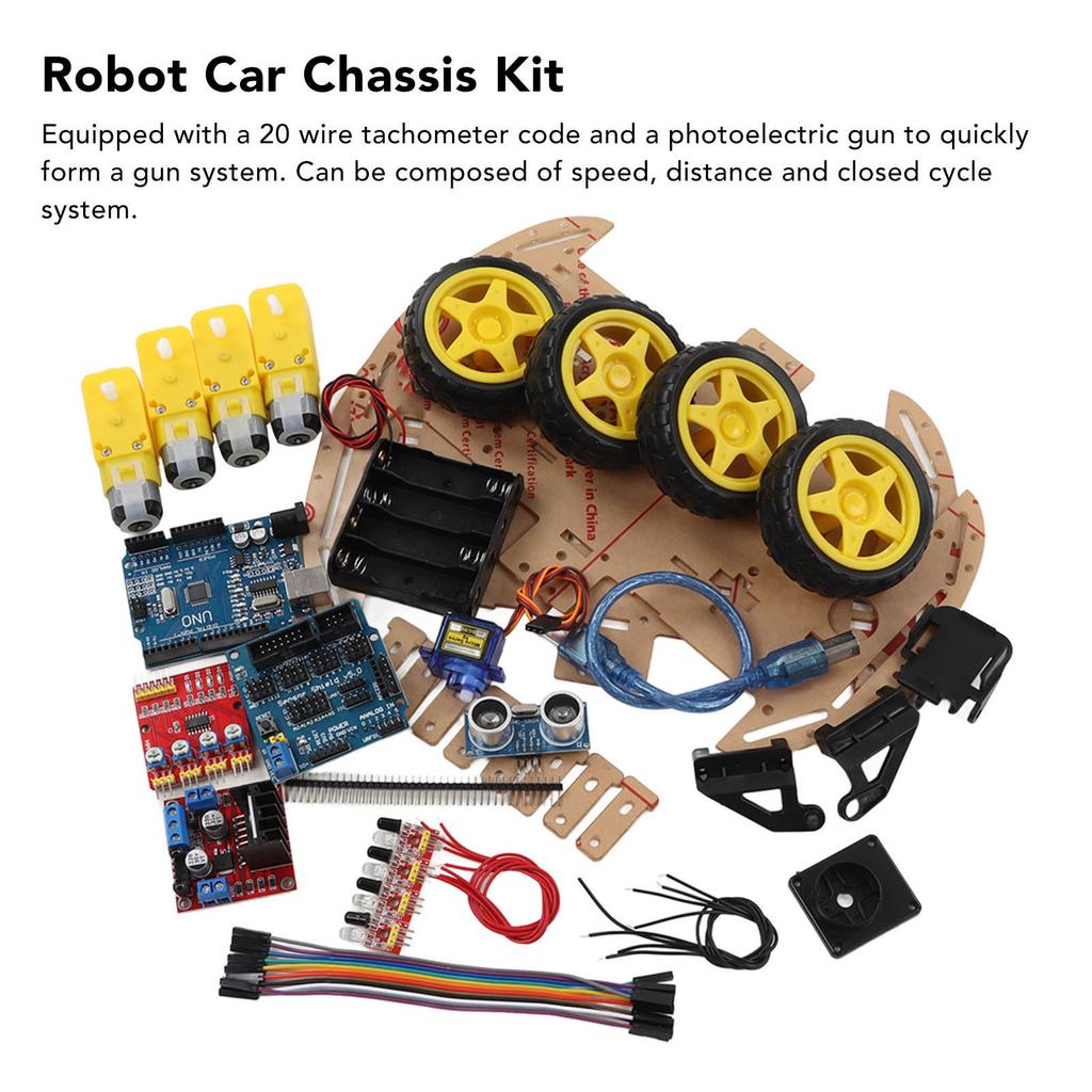 Smart Robot Car Chassis Kit Tracking Motor Robot Smart Car Platform for 4WD DIY