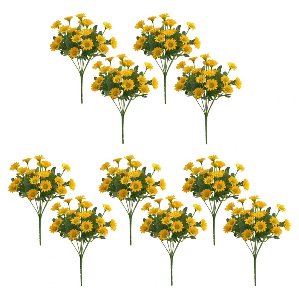 Outdoor Artificial Flowers Fake Silk Chrysanthemum Bundle Simulated Flowers Autumn Uv Resistant Thanksgiving Halloween Decor