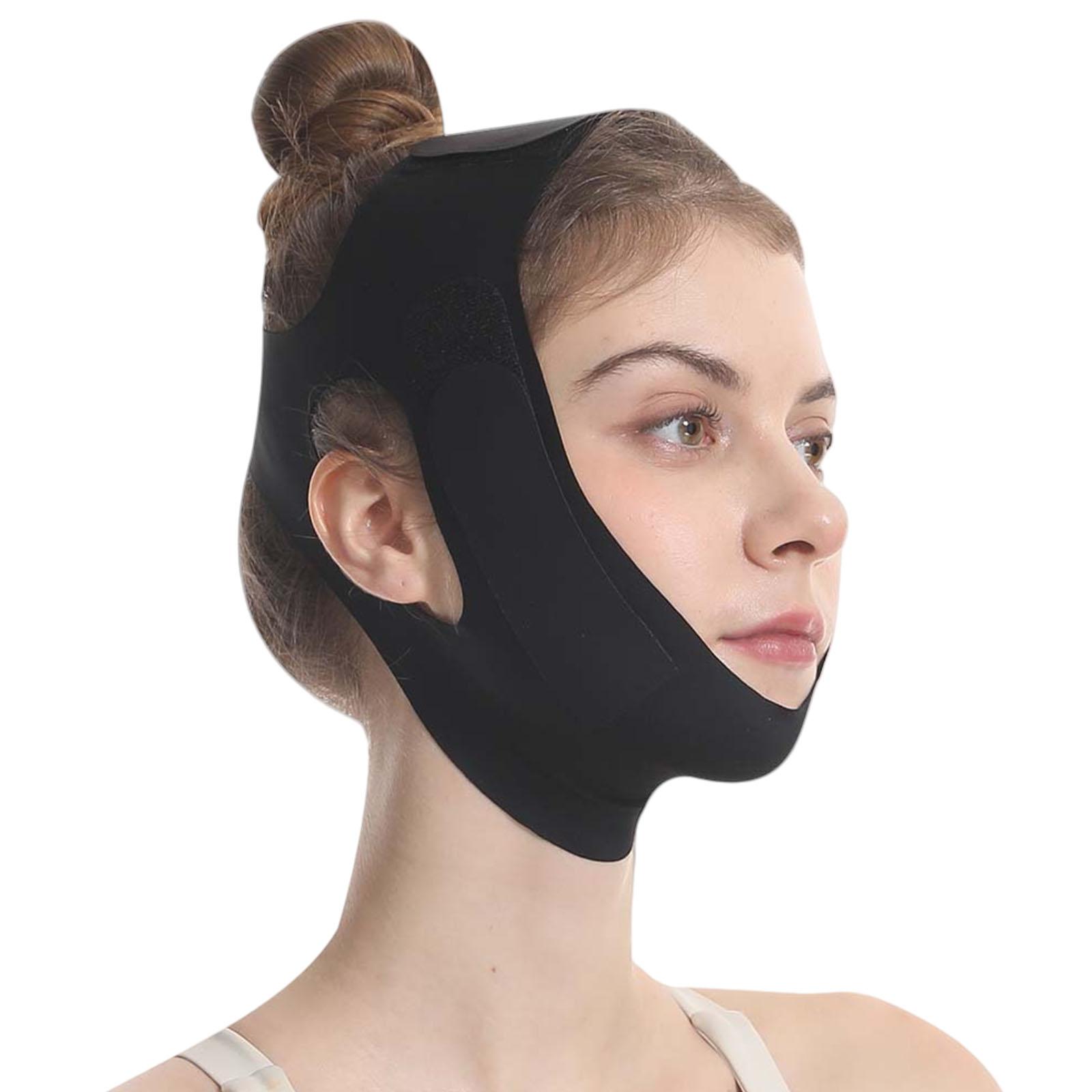 

Расширенная лента для подтяжки лица для ночного использования, дышащая нейлоновая ткань, регулируемый ремешок, маска для сна для подтяжки и похудения лица