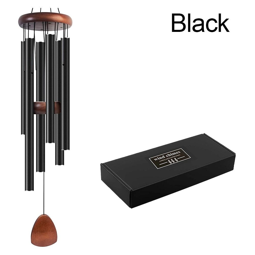 

Алюминиевые колокольчики ветра Памятный кулон Музыкальный колокольчик ветра Подарок Большие колокольчики ветра чёрный