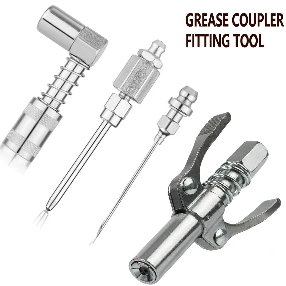 Grease Gun Coupler High Pressure Grease Nozzle Oil Pump Car Syringe Lubricant Tip Coupler Two Press Easy To Push Accessories