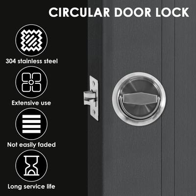 New Recessed Door Lock 304 Stainless Steel Hidden Recessed Cup Door Handle Keyless Recessed Door Pull for Bathroom Bedroom