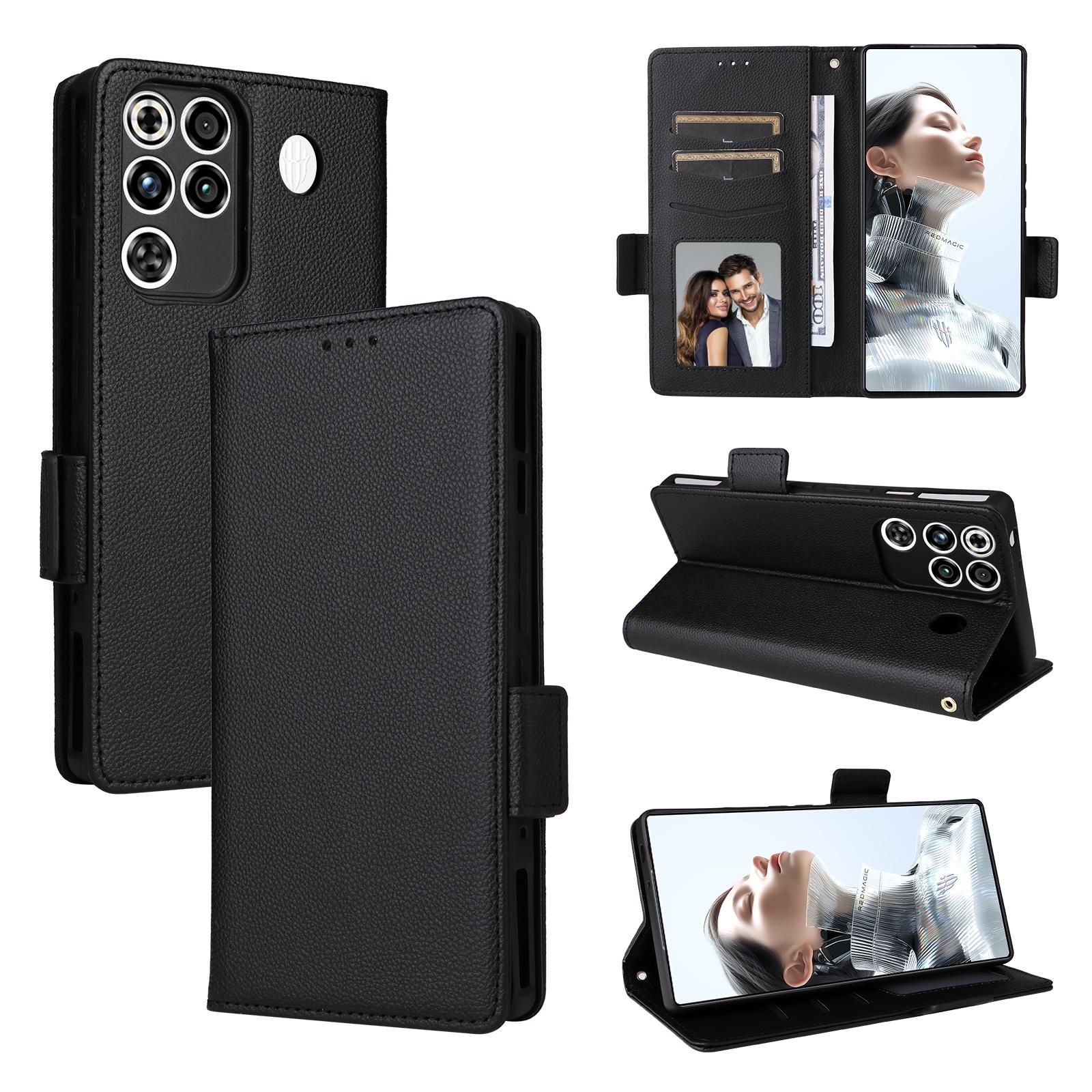 

Чохол-книжка для ZTE nubia RedMagic 11 Pro/Red Magic 11 Pro+ Plus з PU шкіри, захист всього корпусу [Блокування RFID], чохол-гаманець чорний