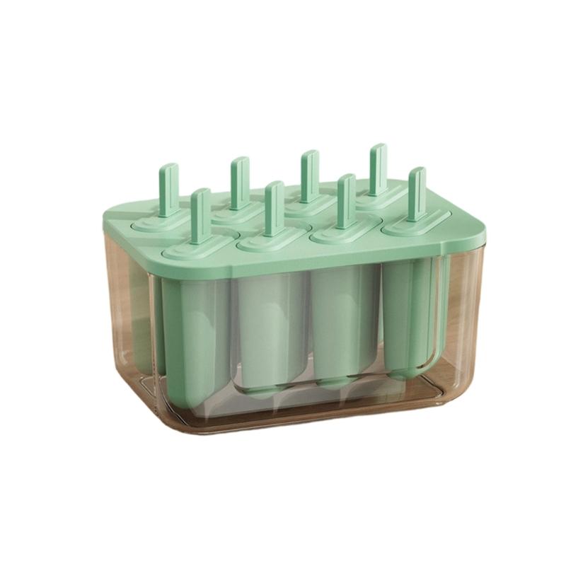 8 Compartments Popsicles Molds with Tight Sealing Lid for Homemades Ice Lolly Mould Kitchen Gadget