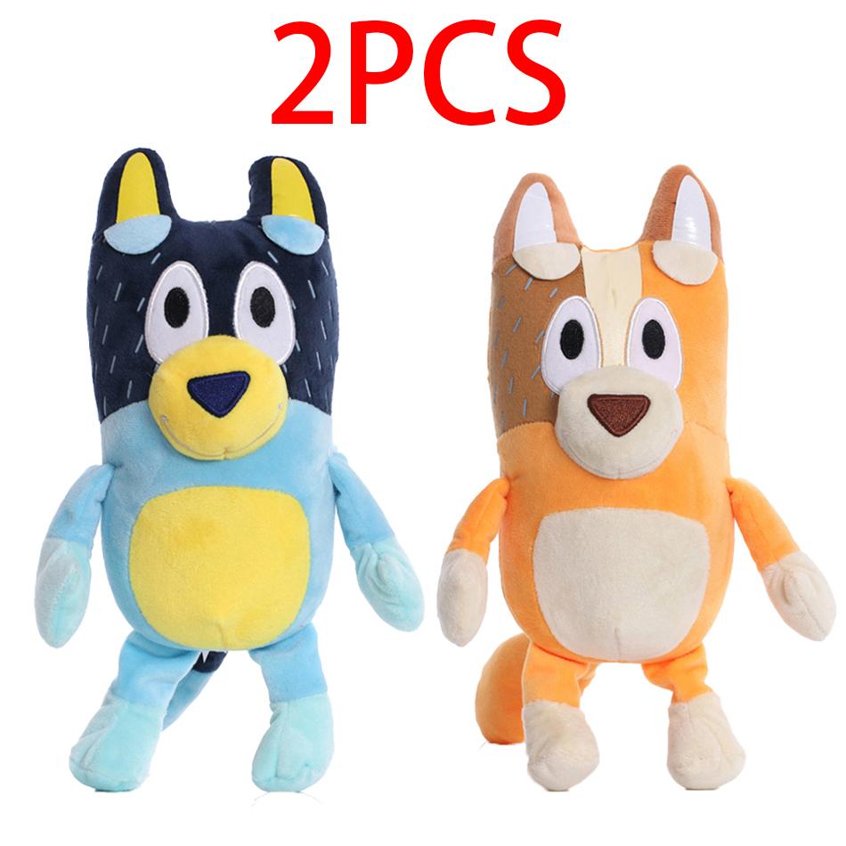 8 סגנונות 17-28 ס"מ כלב בלויי משפחת בינגו צעצוע קטיפה כלב מצויר חיה ממולאת עדינה מחזיק מפתחות בובה מתנת יום הולדת משפחה בלו-Y בינגו