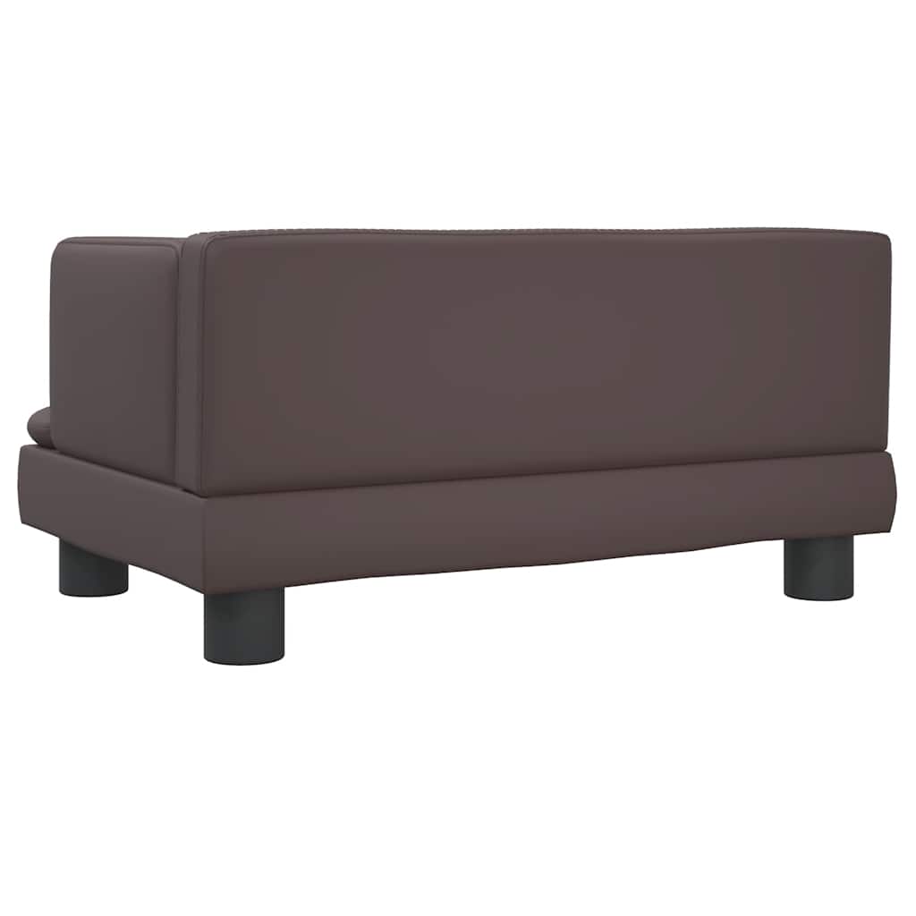 Kids Sofa Brown 60x40x30 cm PU Leather