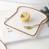 Premium Ceramic Toast Plate Durable Cake Plate Easy Care Steak Plate  Restaurant