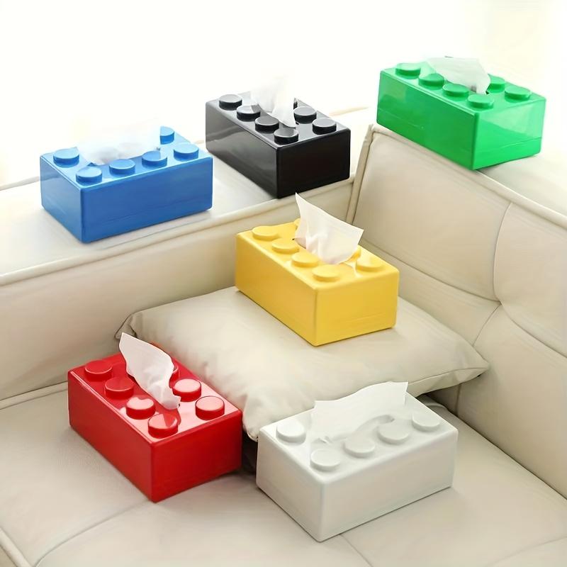 

1pc Building Block Inspired Tissue Box Holder, Multifunctional Plastic Tissue Organizer for Kitchen, Bathroom, or Living Room,Vibrant Colors білий