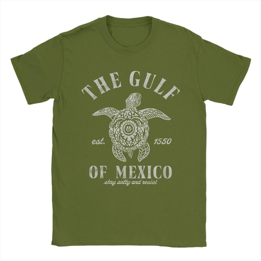 Hipster Gulf of Mexico Stay Salty Resist T-Shirt Men Round Collar Cotton T Shirt Short Sleeve Tees Summer Clothes