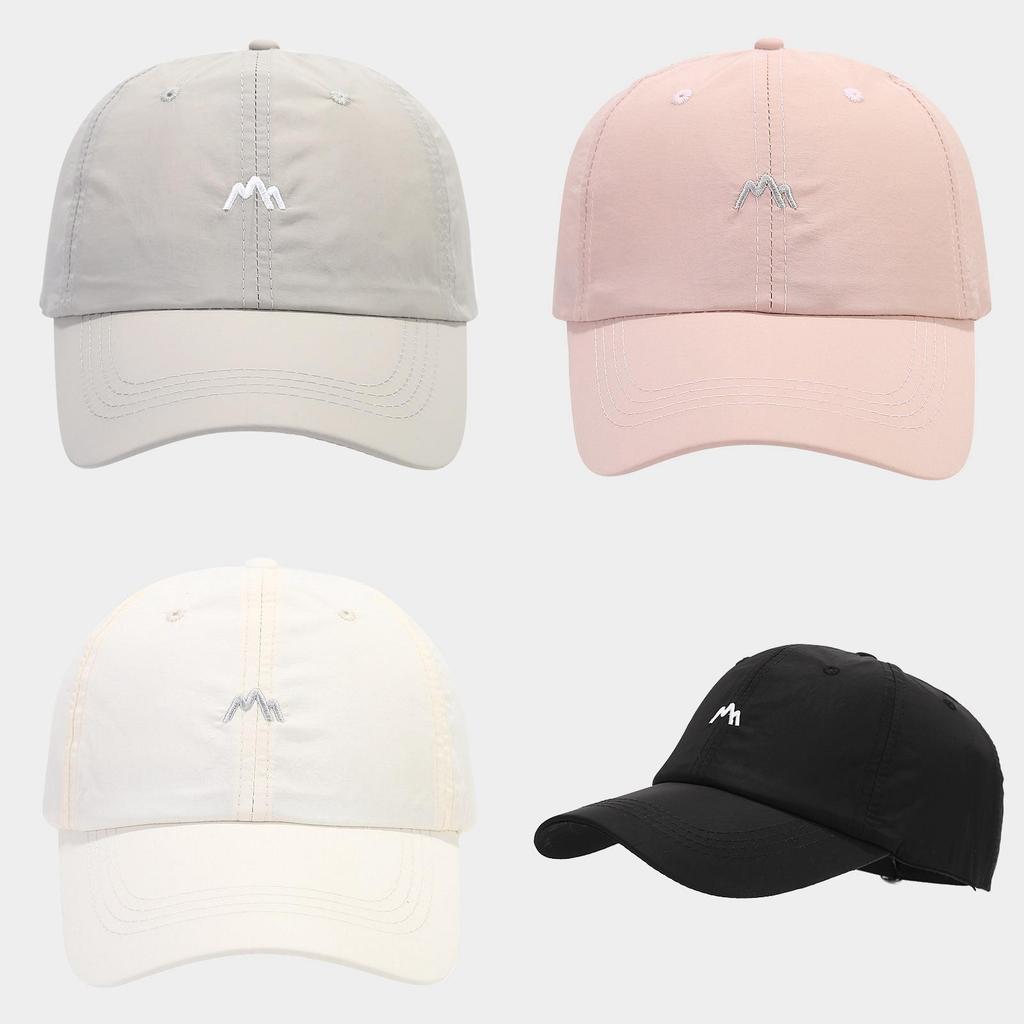 Outdoor Spring Baseball Cap With Embroidered Mountain Peak For Hiking And Sun Protection