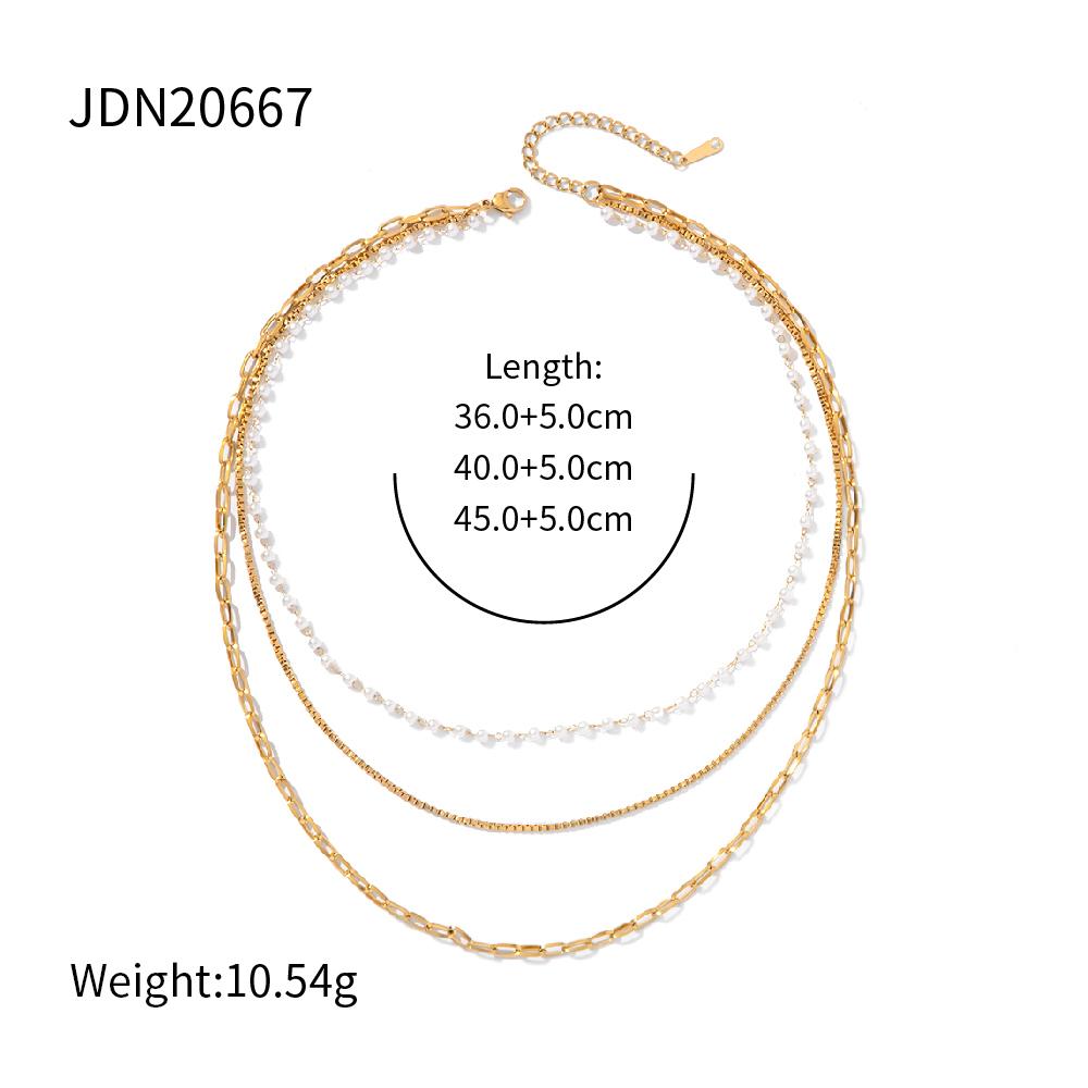 Uworld Gioielli Semplici Placcato Oro 18K Collana a Strati Catena Piatta Serpente Collana a Corda Serpente in Acciaio Inossidabile Regalo