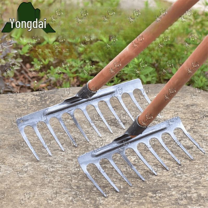 Heavy-Duty 13-Tooth Iron Garden Rake