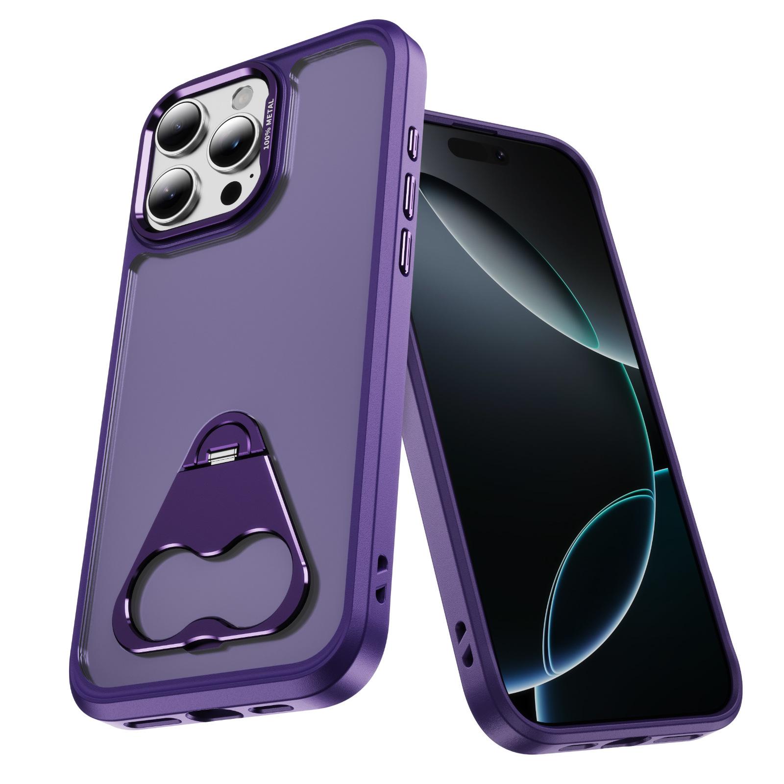 

New Phone Case with A Light Luxury and High-end Feel, Featuring A Triangular Rotating Ring Hardware Bracket and A Semi Transparent Skin Feel For iPhone13promax