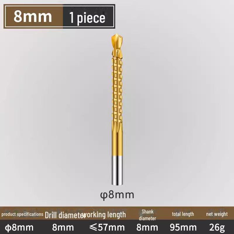 Titanium-Coated Serrated Twist Drill Bit for Woodworking and Grooving