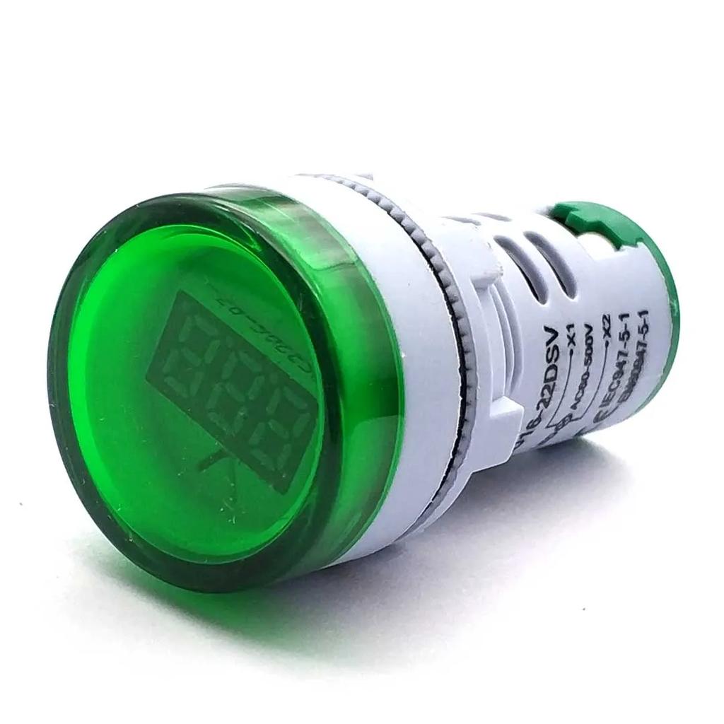 22mm AD16-22DSV Round Digital Voltmeter AC 60-500V Mini Voltage Meter LED Digital Display Voltmeter Indicator Light Pilot Lamp