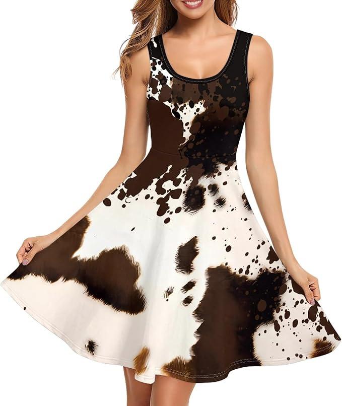 Summer Dress Casual Sleeveless Vest Cotton Skating Vest Short Medium and Long Dress