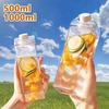 500/1000ML Clear Milk Carton Box Transparent Water Gym Bottle Reusable Juice Sport Leakproof Cup Drinking Outdoor Camping 2025