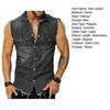 Revers Ärmellose Weste Jacke Einreiher Pattentaschen Quaste Herren Sommer Einfarbig Denim
