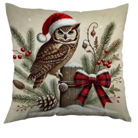 Christmas Pillow Cover Polyester Christmas Tree Print Home Cushion Cover Sofa Living Room Cushion
