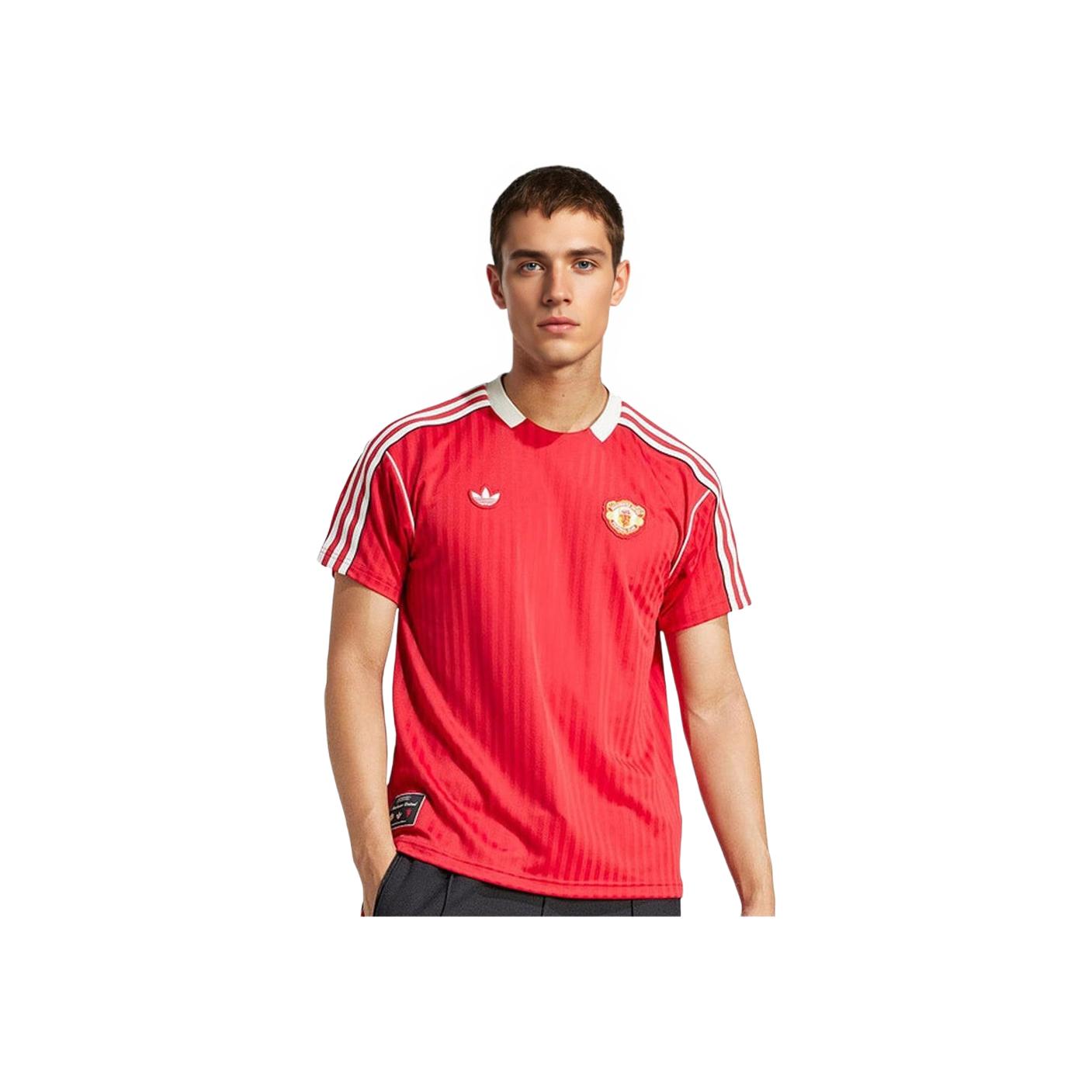 Adidas Оригинальная полосатая удобная универсальная футболка с коротким рукавом для мужчин, красные JF0386 L