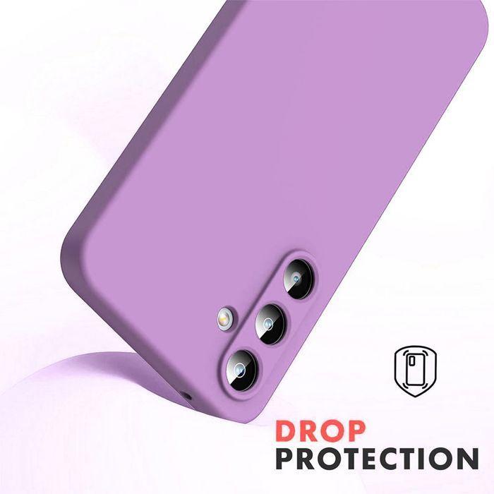Coque pour Samsung Galaxy S25 FE, Silicone Anti-Rayures avec Cordon Réglable Violet