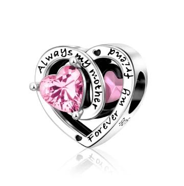 Authentic Charms Copper Craft Ttwelve Months Heart Birthday Stones Colored Beaded Pendant Handmade Bracelet Ladies Jewellery Present