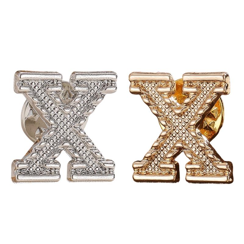 2Pcs New Metal Initial A To Z Pin 26 English Letter Pins Brooches Suit Shirt Badge Lapel Pin Fashion Jewelry For Men Women