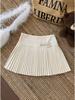 Women's Plus Size High-Waisted Woolen Pleated A-Line Skirt with Bow