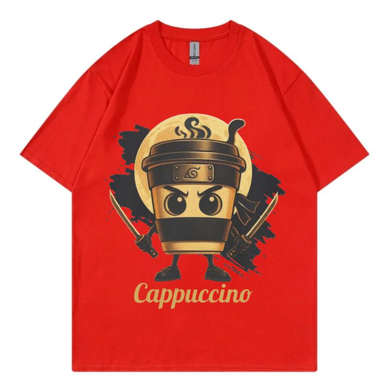 Cappuccino Assassino Funny Italian Brainrot Meme TShirt High Quality Fashion Oversized T Shirt Unisex Casual Cotton TShirts S