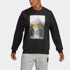Adidas Locker sitzendes bedrucktes Trainings-Sweatshirt Herren Oberteile Schwarz GM6507